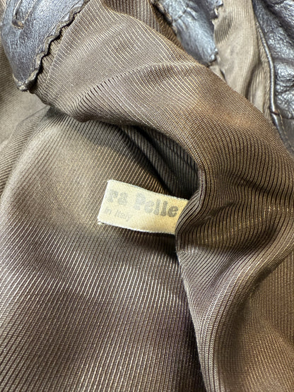 Giubbotto in pelle anni ‘80 color testa di moro - tg. S-M