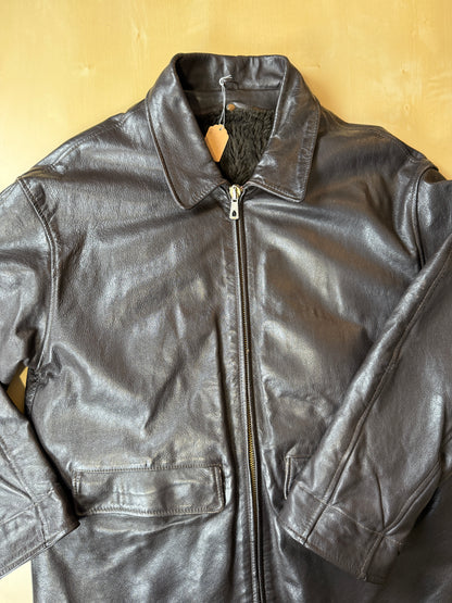 Giubbotto in pelle anni ‘80 color testa di moro - tg. S-M