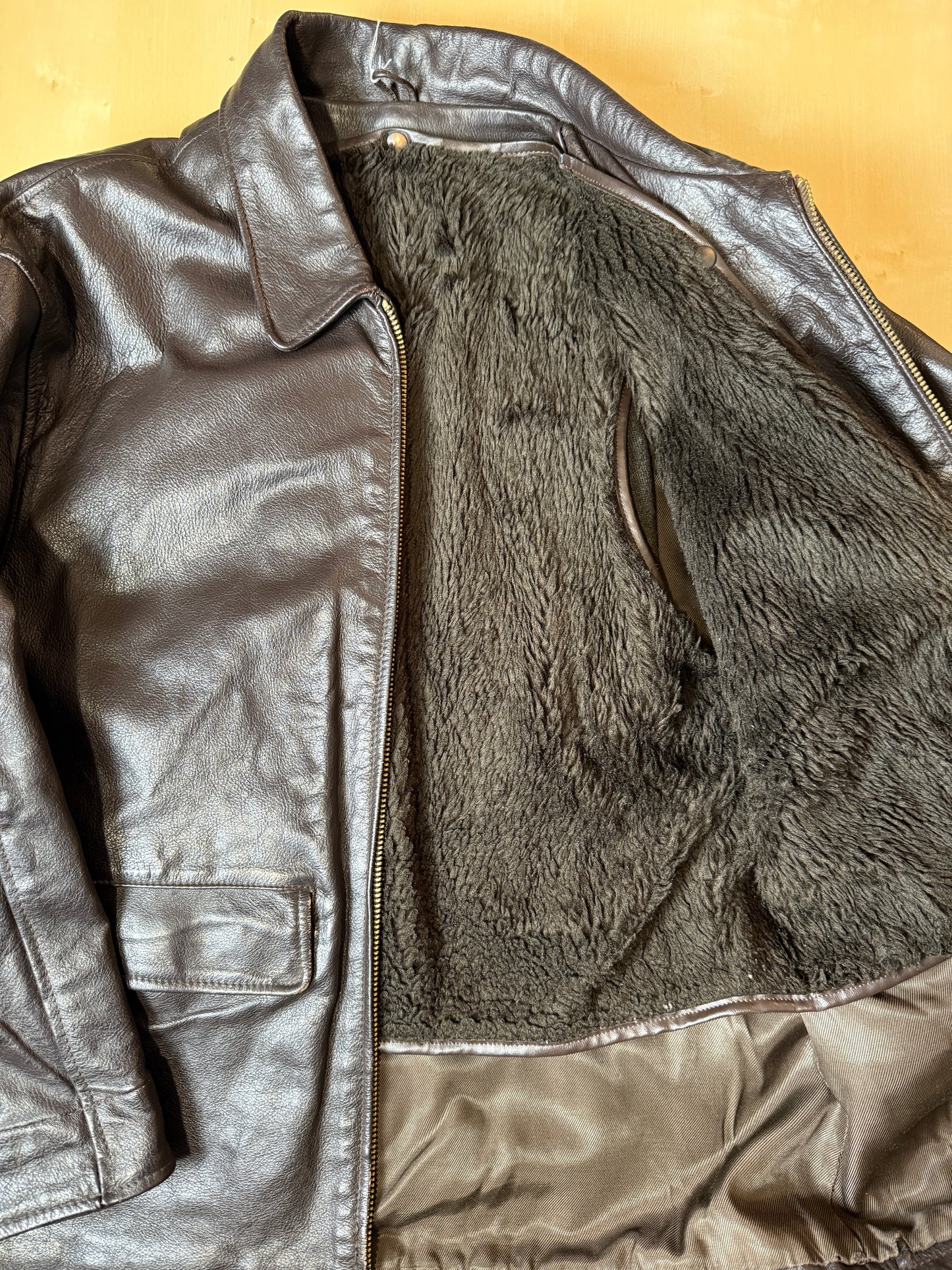 Giubbotto in pelle anni ‘80 color testa di moro - tg. S-M