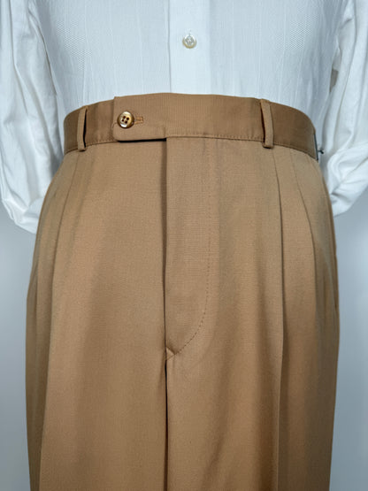 Pantaloni anni ‘70 twill pettinato beige crema (NOS) - tg. 48/50