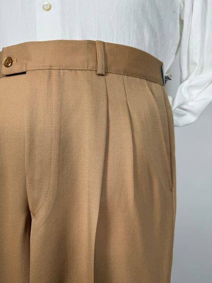 Pantaloni anni ‘70 twill pettinato beige crema (NOS) - tg. 48/50