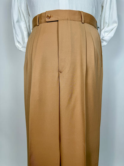 Pantaloni anni ‘70 twill pettinato beige crema (NOS) - tg. 48/50