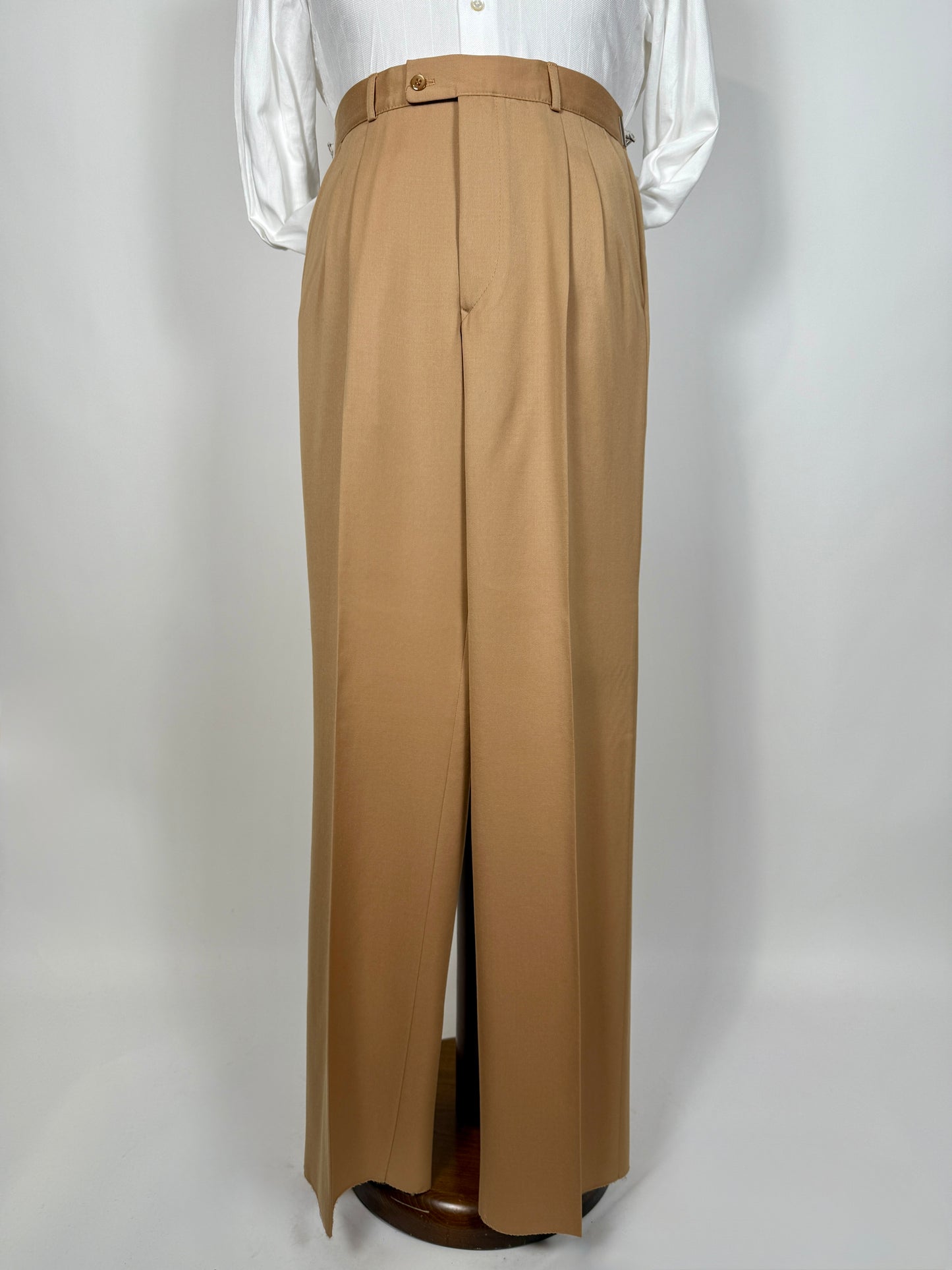 Pantaloni anni ‘70 twill pettinato beige crema (NOS) - tg. 48/50