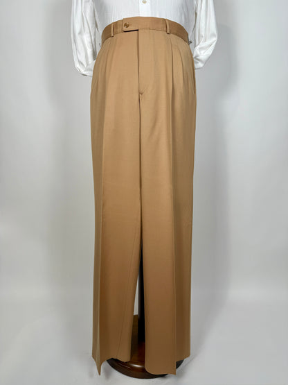 Pantaloni anni ‘70 twill pettinato beige crema (NOS) - tg. 48/50