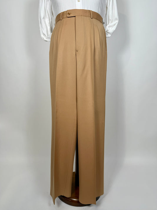 Pantaloni anni ‘70 twill pettinato beige crema (NOS) - tg. 48/50