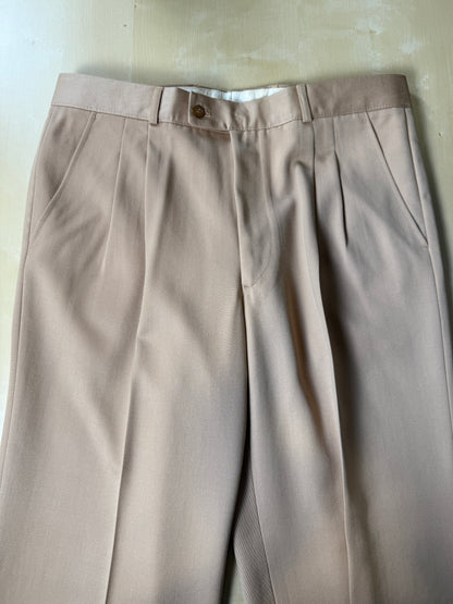 Pantaloni anni ‘70 twill pettinato beige crema (NOS) - tg. 48/50
