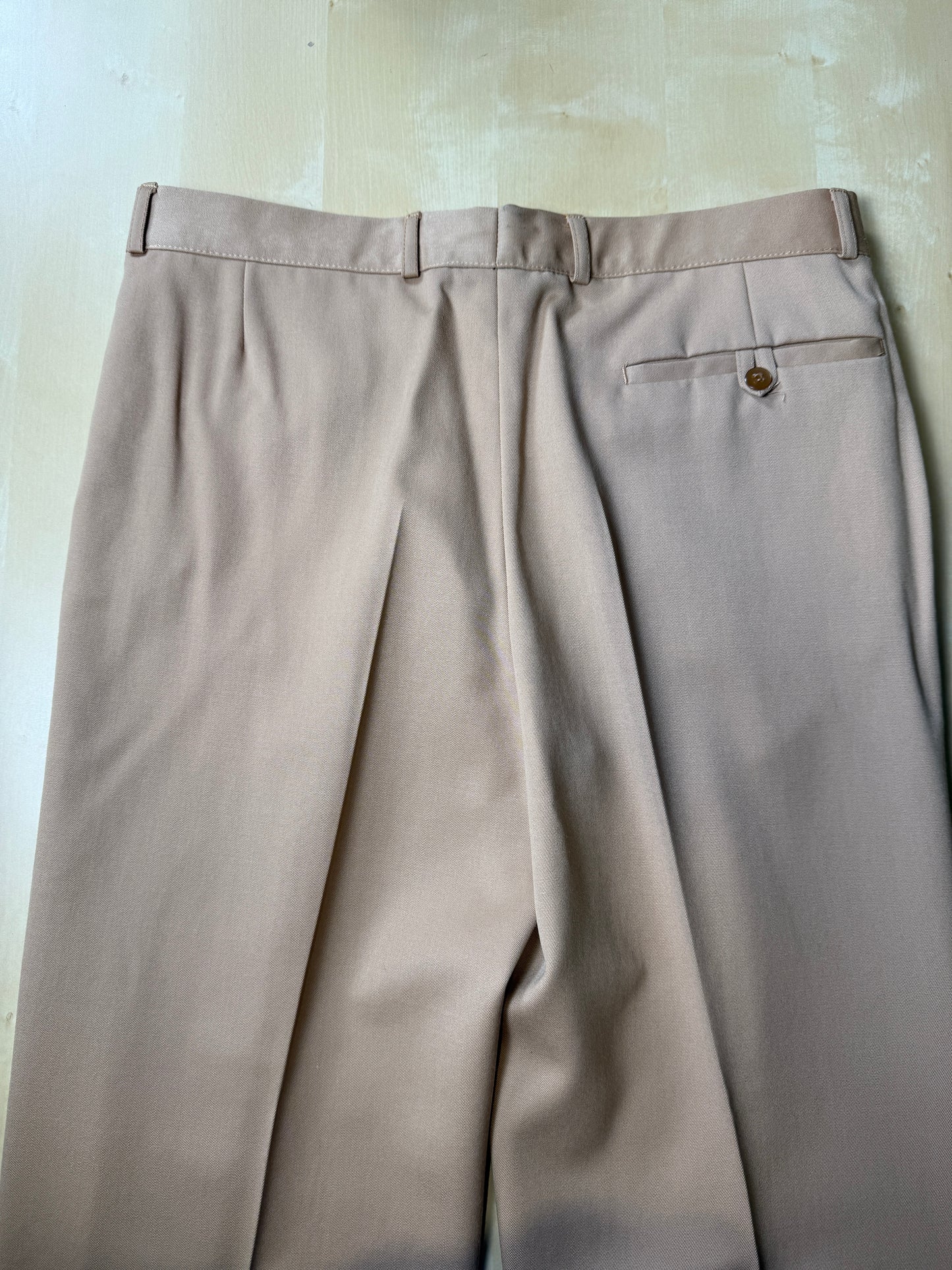 Pantaloni anni ‘70 twill pettinato beige crema (NOS) - tg. 48/50