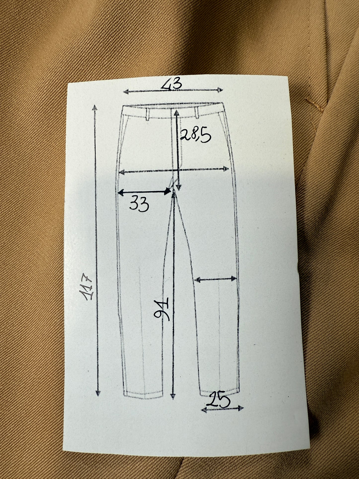 Pantaloni anni ‘70 twill pettinato beige crema (NOS) - tg. 48/50