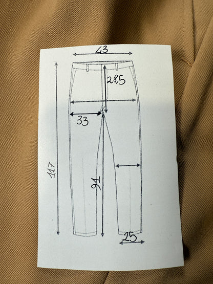 Pantaloni anni ‘70 twill pettinato beige crema (NOS) - tg. 48/50