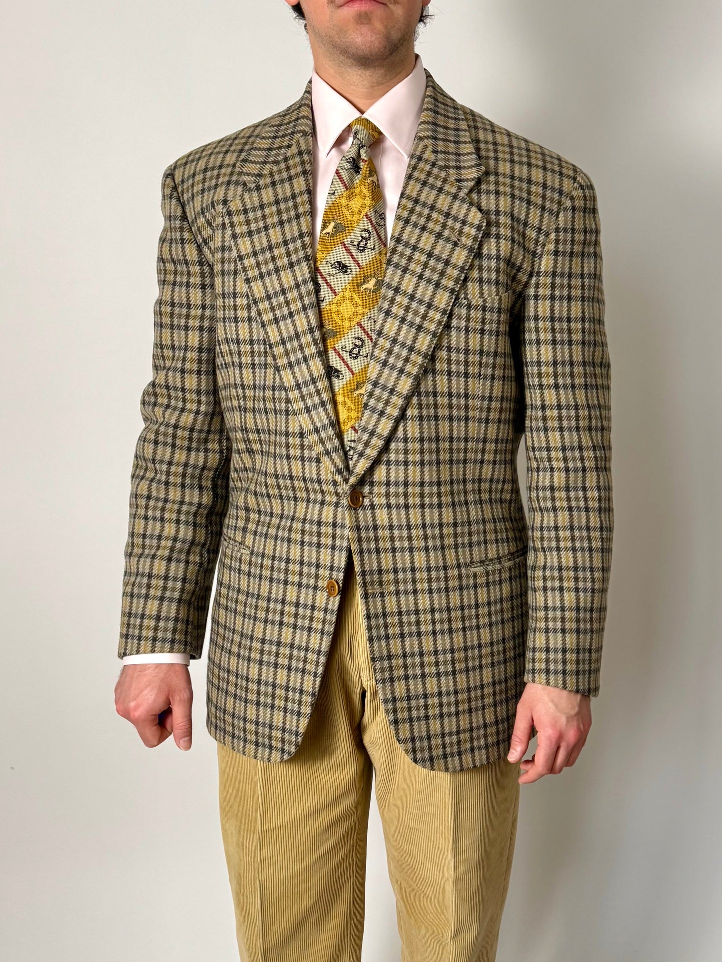 Giacca Valentino anni ‘80 check in lana e cashmere - tg. 52