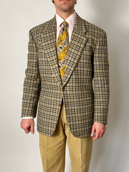 Giacca Valentino anni ‘80 check in lana e cashmere - tg. 52