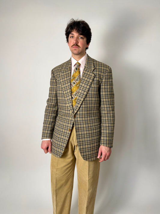 Giacca Valentino anni ‘80 check in lana e cashmere - tg. 52