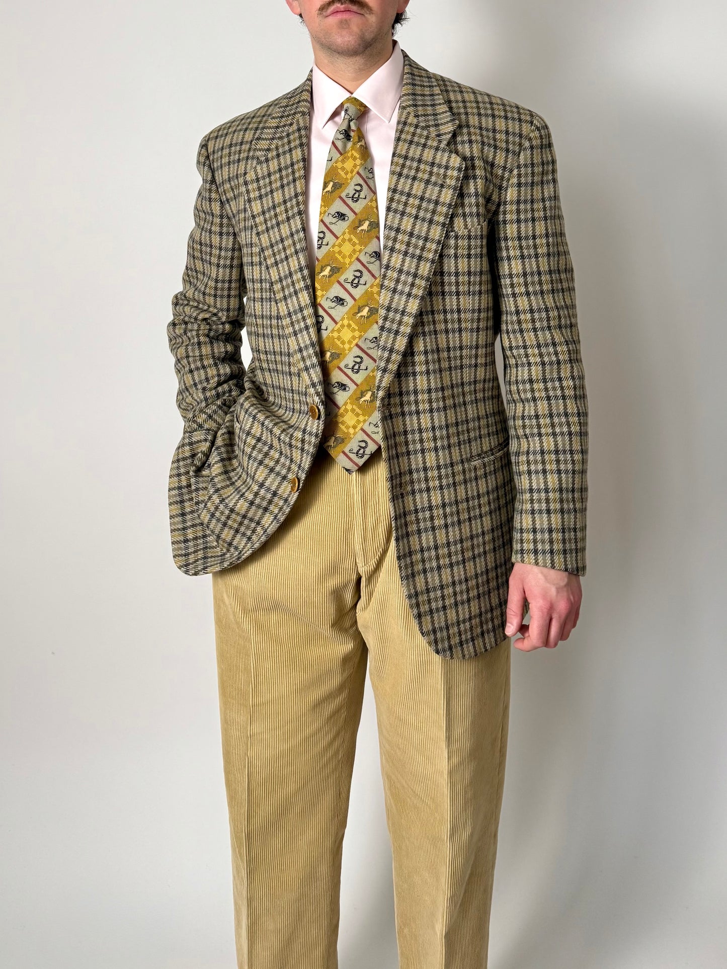 Giacca Valentino anni ‘80 check in lana e cashmere - tg. 52
