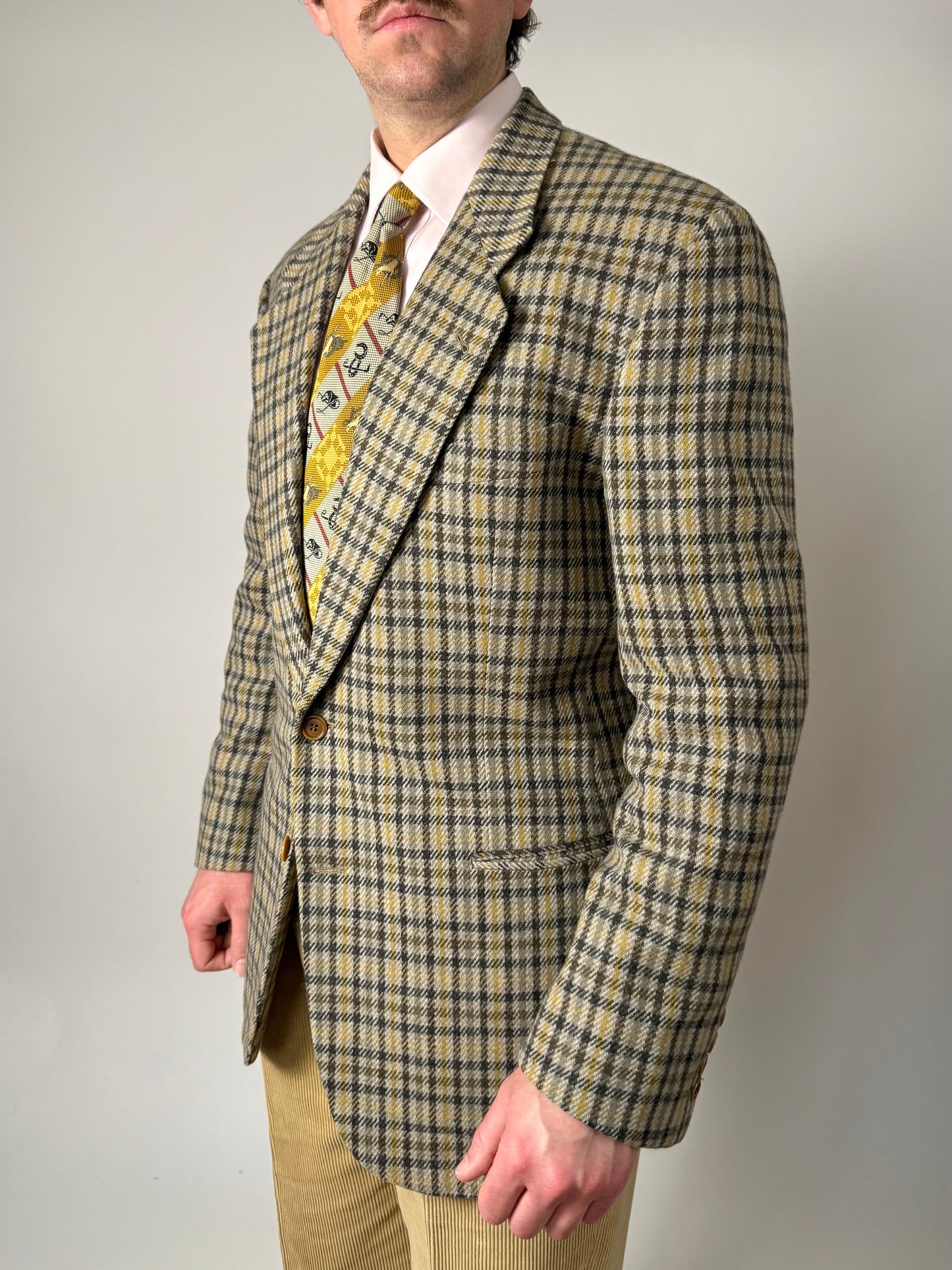 Giacca Valentino anni ‘80 check in lana e cashmere - tg. 52