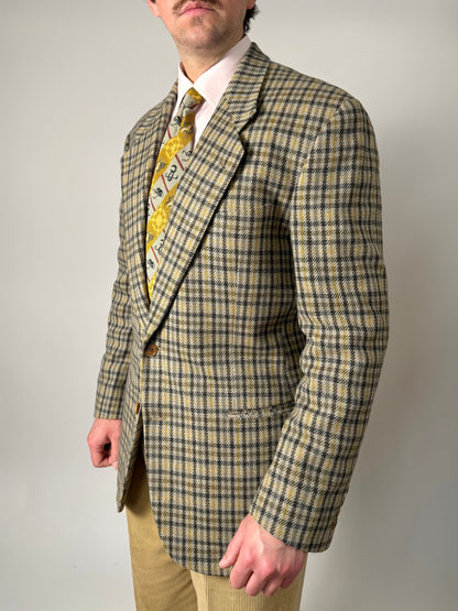 Giacca Valentino anni ‘80 check in lana e cashmere - tg. 52