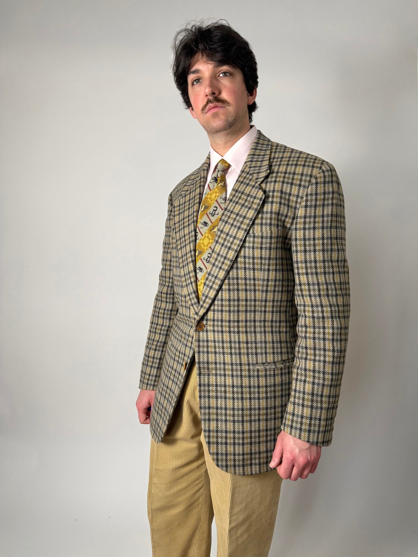 Giacca Valentino anni ‘80 check in lana e cashmere - tg. 52