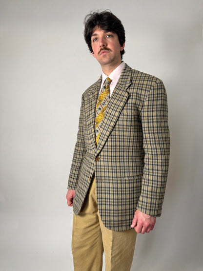 Giacca Valentino anni ‘80 check in lana e cashmere - tg. 52