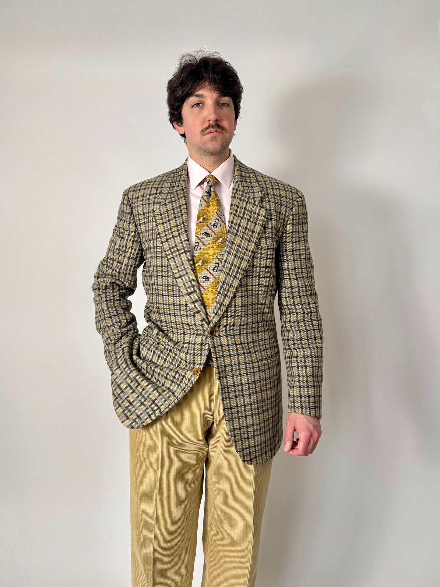 Giacca Valentino anni ‘80 check in lana e cashmere - tg. 52