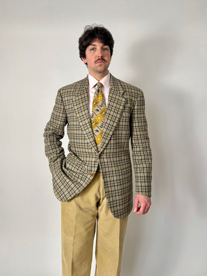 Giacca Valentino anni ‘80 check in lana e cashmere - tg. 52