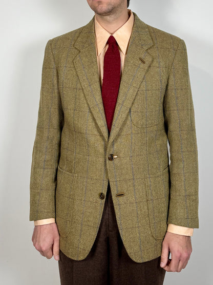 Giacca anni ‘70 tweed cachi finestrato - tg. 50