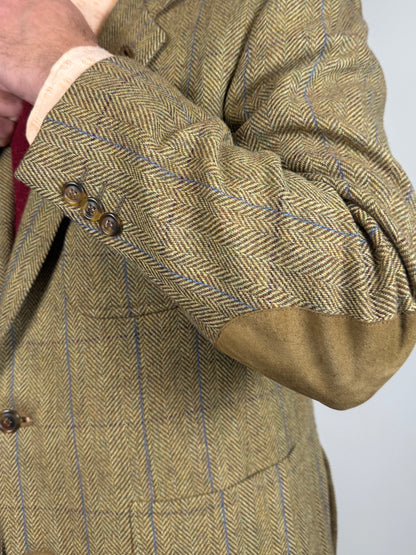 Giacca anni ‘70 tweed cachi finestrato - tg. 50