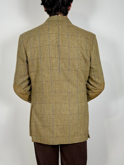 Giacca anni ‘70 tweed cachi finestrato - tg. 50