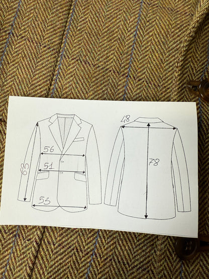 Giacca anni ‘70 tweed cachi finestrato - tg. 50