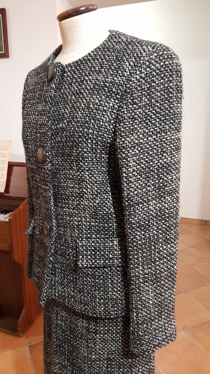 Max Mara skirt suit wool bouclé size 42