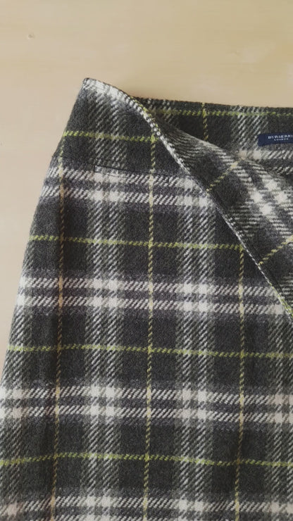 Gonna tartan Burberry in panno pura lana