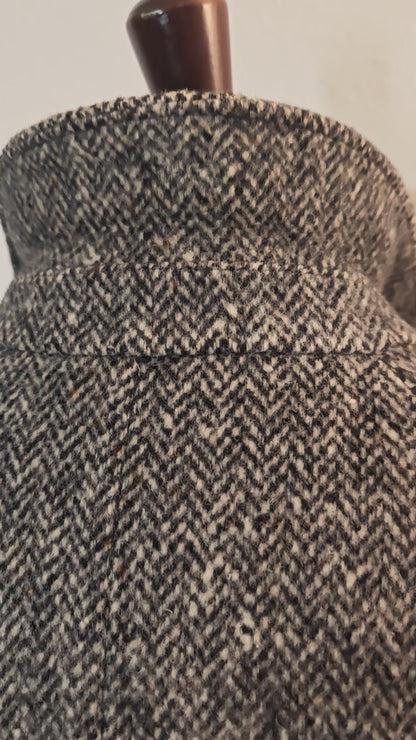 Cappotto tweed spinato raglan anni '70/'80 - tg. 52