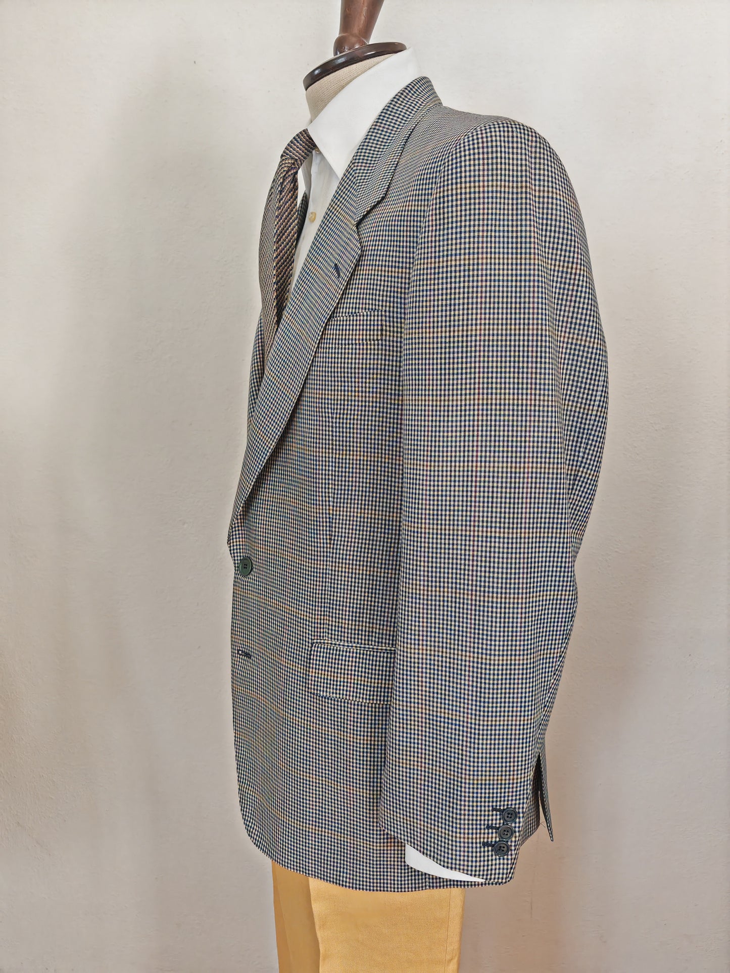 Giacca Pierre Cardin anni '80 chek in tela frescolana - tg. 50/52