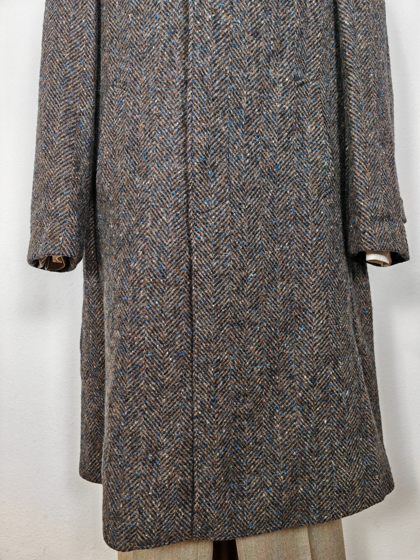 Cappotto raglan in tweed spinato anni '80 - tg. 46