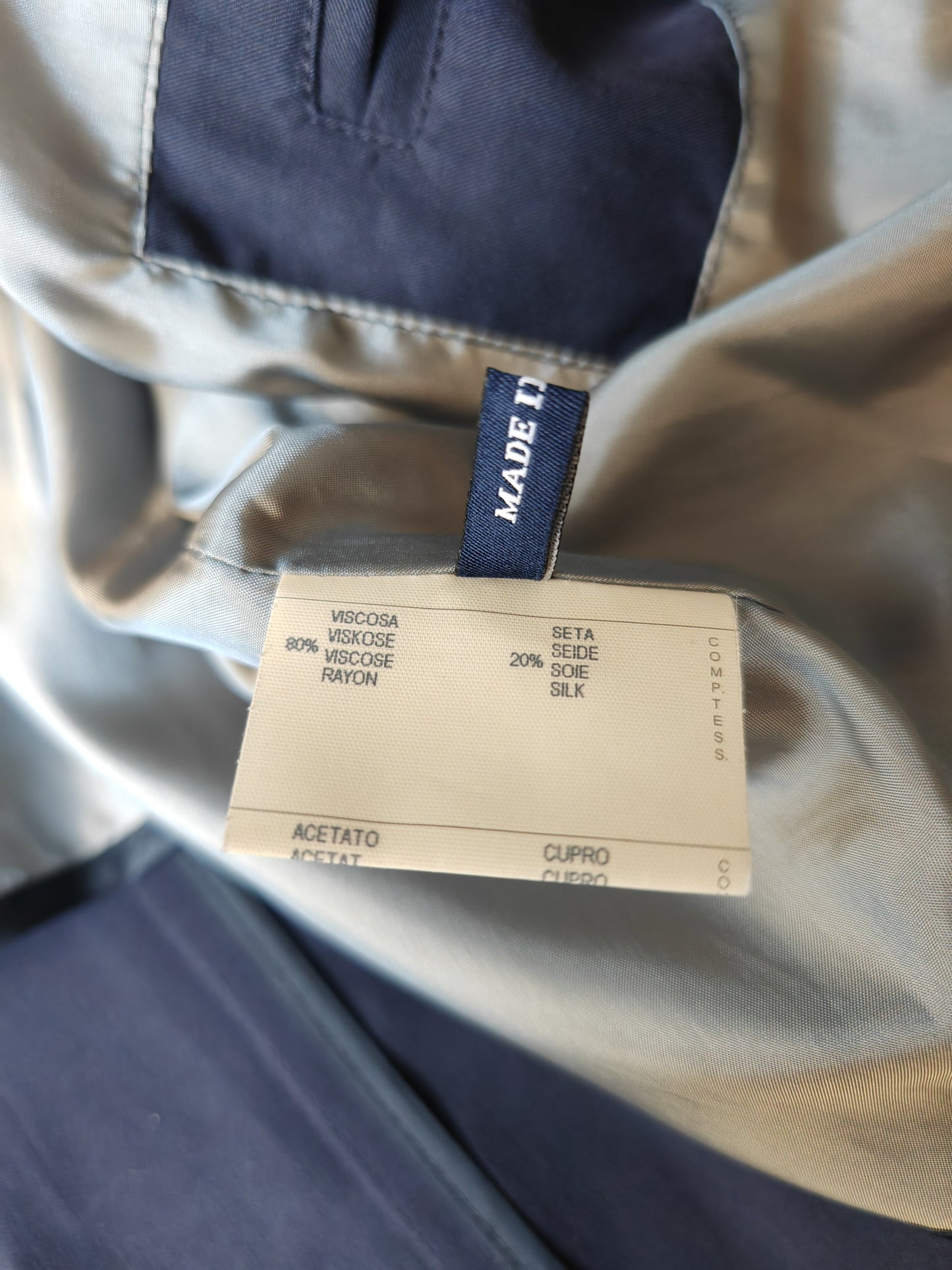 Soprabito Canali in misto seta blu - tg. 50