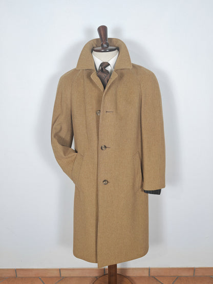 Cappotto raglan anni '70 in misto lana e cammello - tg. 46