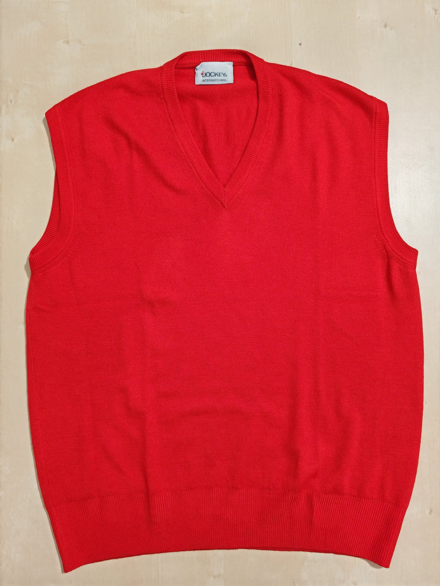 Gilet rosso vivo in pura lana merino - M