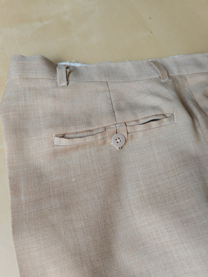 Pantalone anni '70 in tela misto lana beige - tg. 50