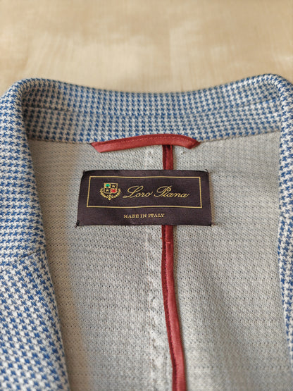 Giacca Loro Piana in jersey cotone e lino pied-de-poule - tg. 50