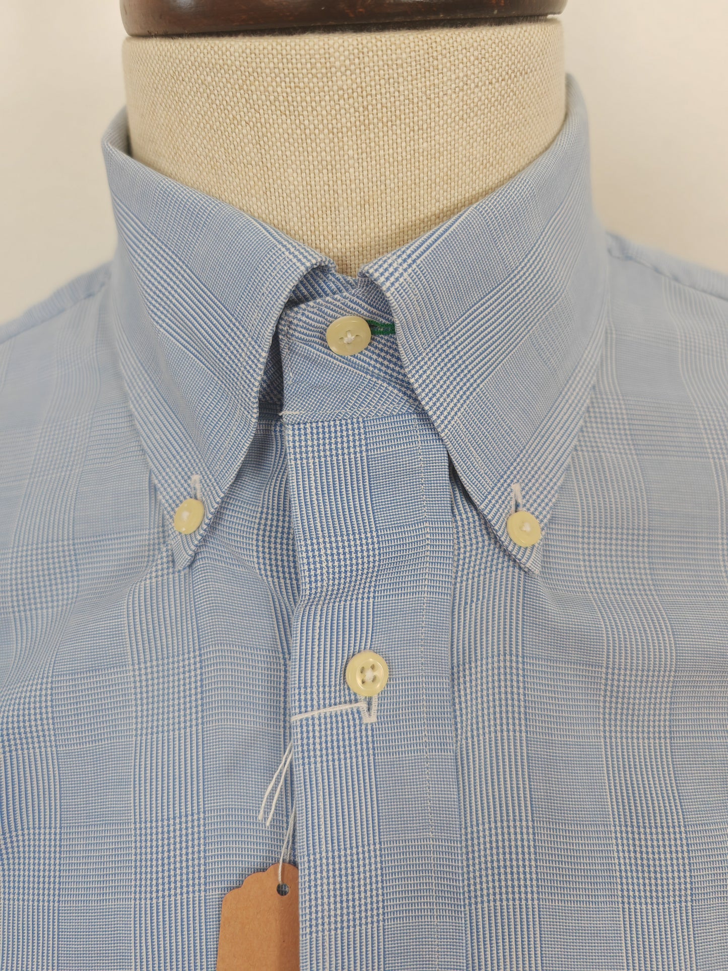 Camicia Tommy Hilfiger azzurra Glen check - L/XL (collo 41)