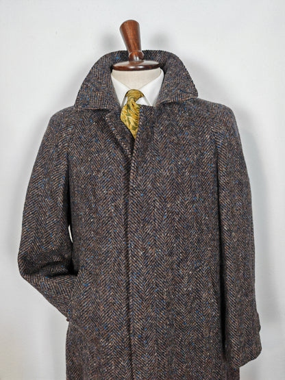 Cappotto raglan in tweed spinato anni '80 - tg. 46