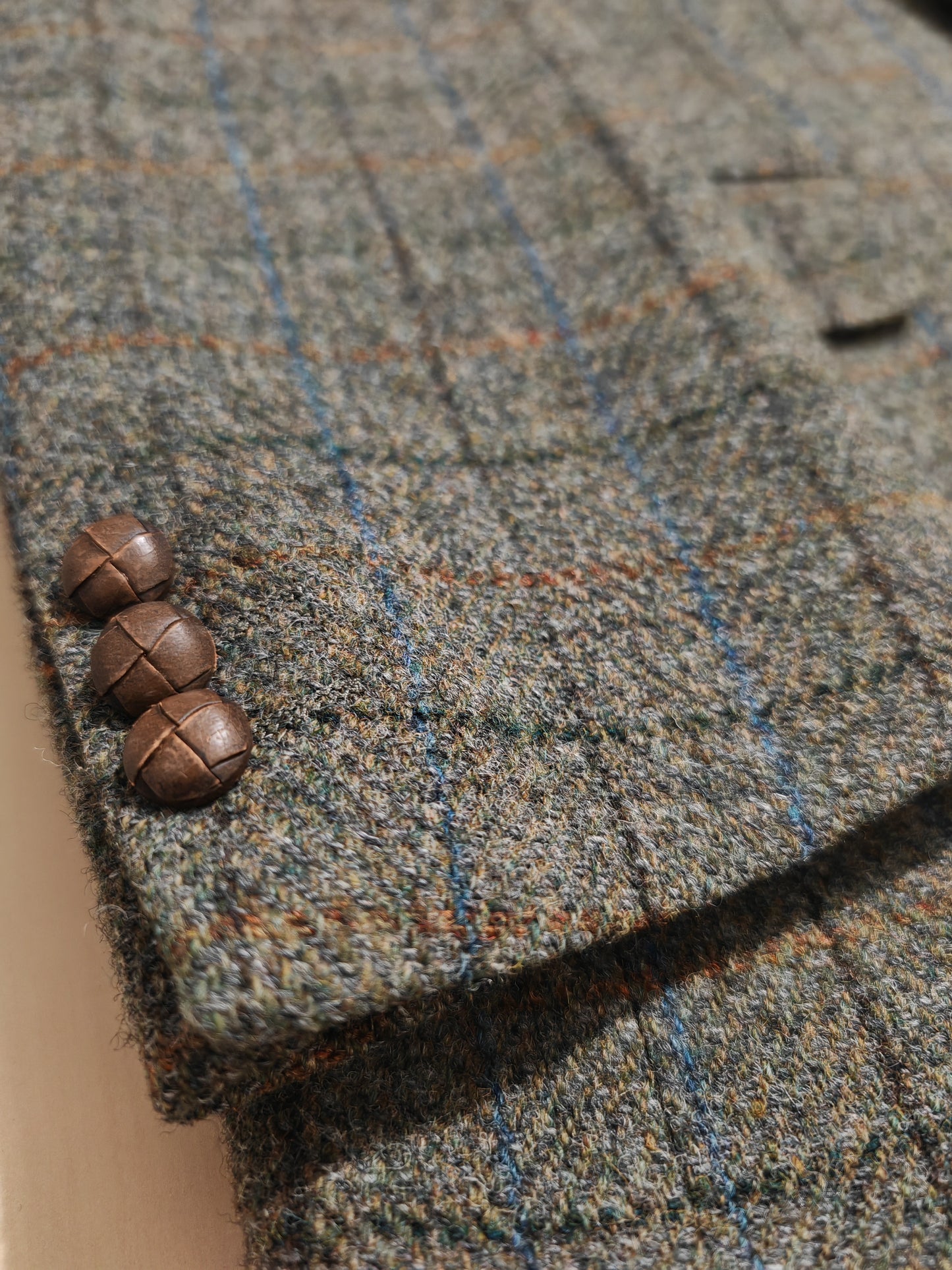 Giacca anni '80 in Harris Tweed finestrato - tg. 52/54
