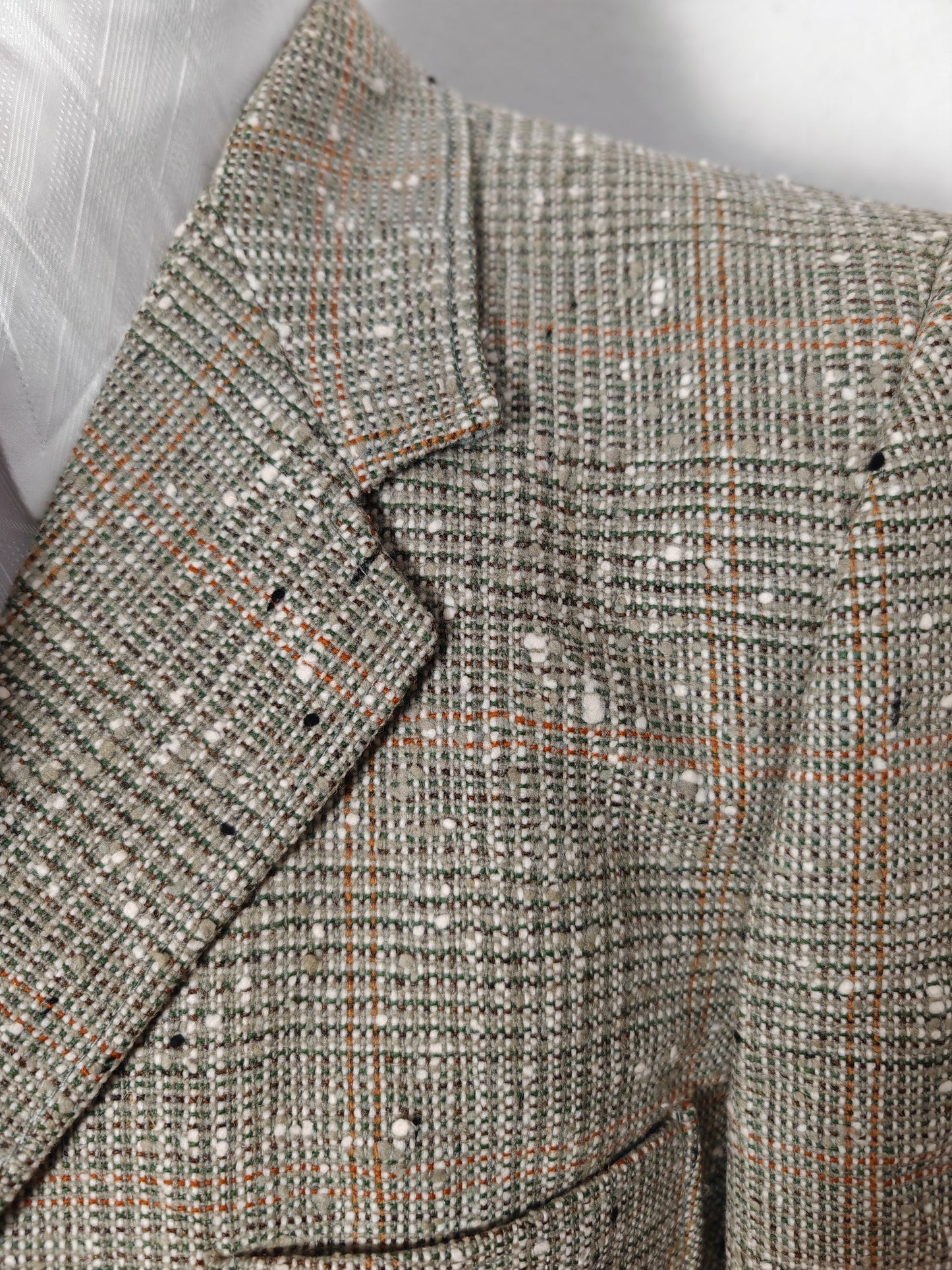 Giacca anni '70 in tweed bottonato tipo donegal - tg. 48/50