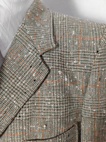Giacca anni '70 in tweed bottonato tipo donegal - tg. 48/50