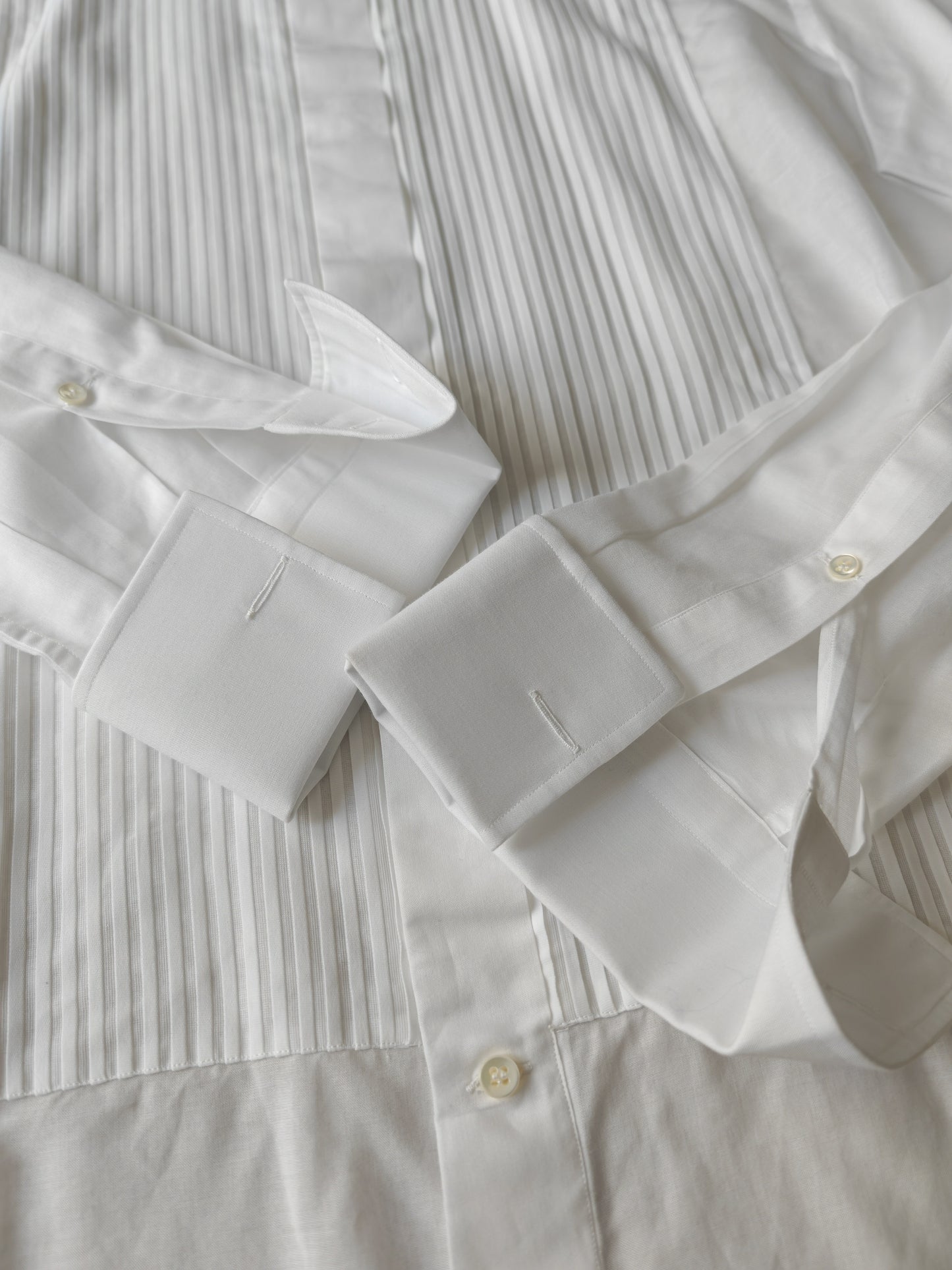 Camicia da smoking anni '70/'80 con sparato plissettato - tg. L collo 41