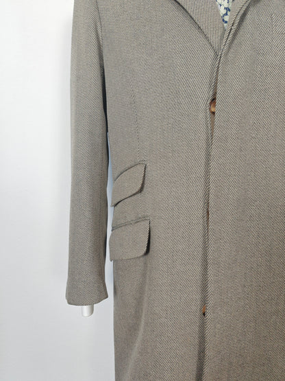 Cappotto soprabito Hermès grigio in twill di lana - tg. 48