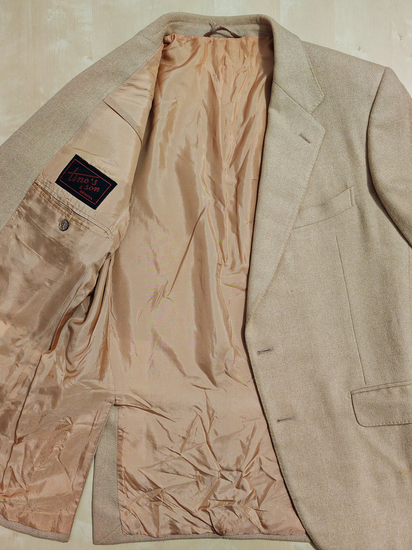 Giacca spigata in puro cammello - tg. 50