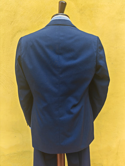Completo sartoriale anni '60 twill di lana blu - tg. 50