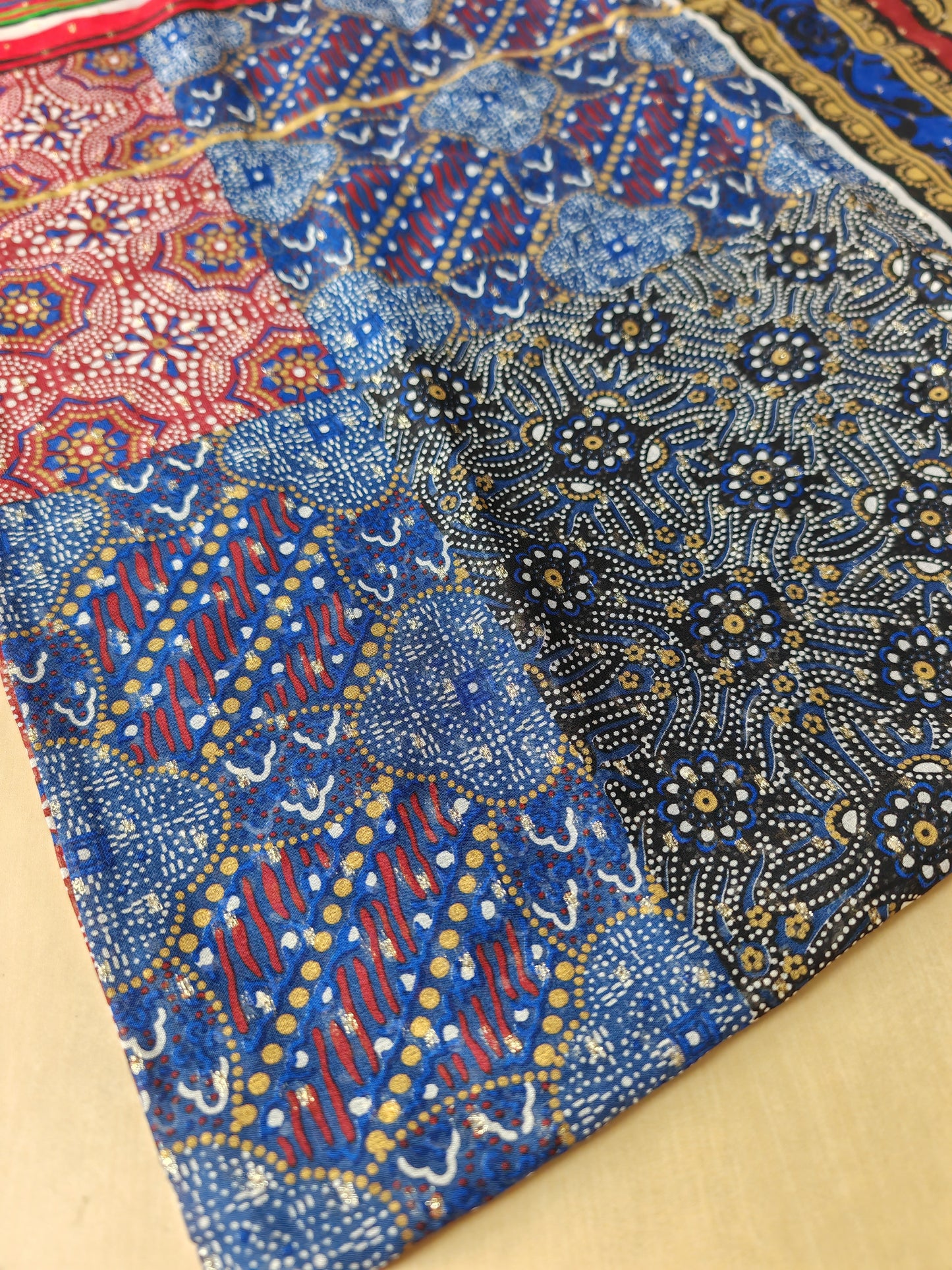 Pareo/pashmina in georgette di seta La Perla Mare anni '80 NOS