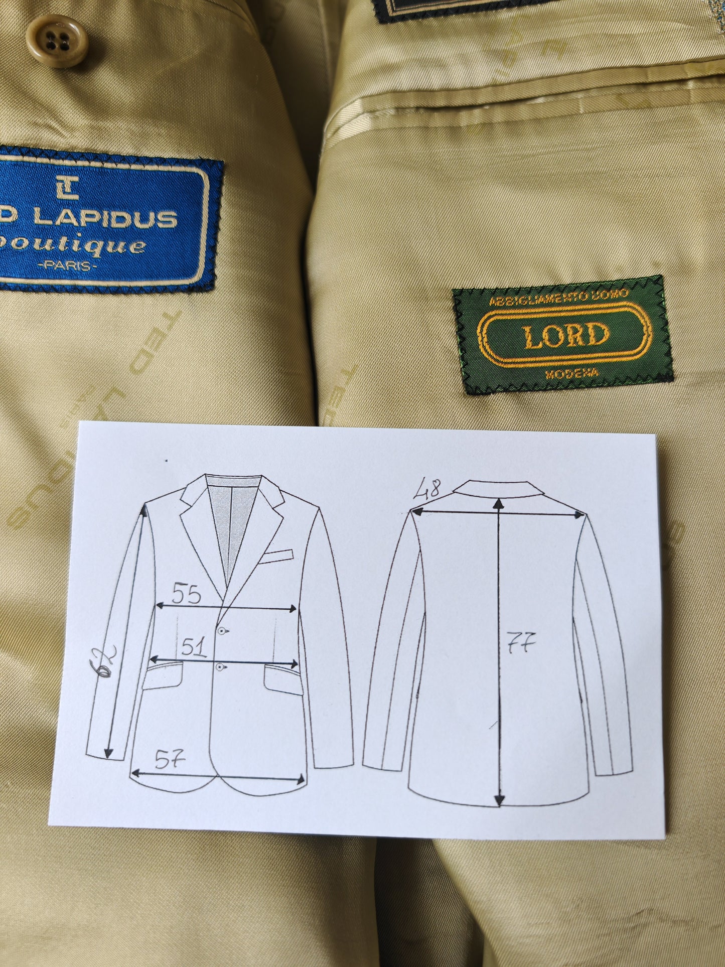 Giacca Ted Lapidus verde salvia in hopsack super twist - tg. 48/50