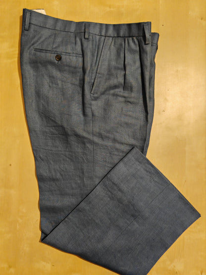 Pantalone in puro lino blu avio - tg. 54