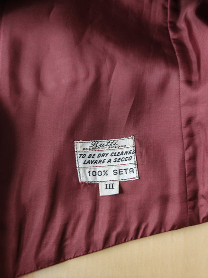 Panciotto anni '80 in pura seta canneté damascata - M